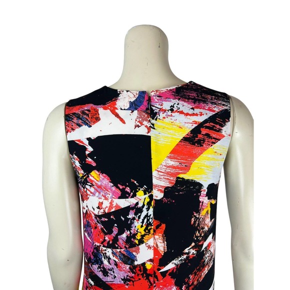 KENZO Sleeveless Abstract Mini Dress 38 S Mineral Print Soft Crepe Art to Wear - Picture 8 of 12